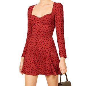 Reformation Milla Fit & Flare Minidress